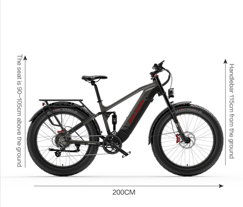 Dukawey Silvertip8 Electric Bike Geometry