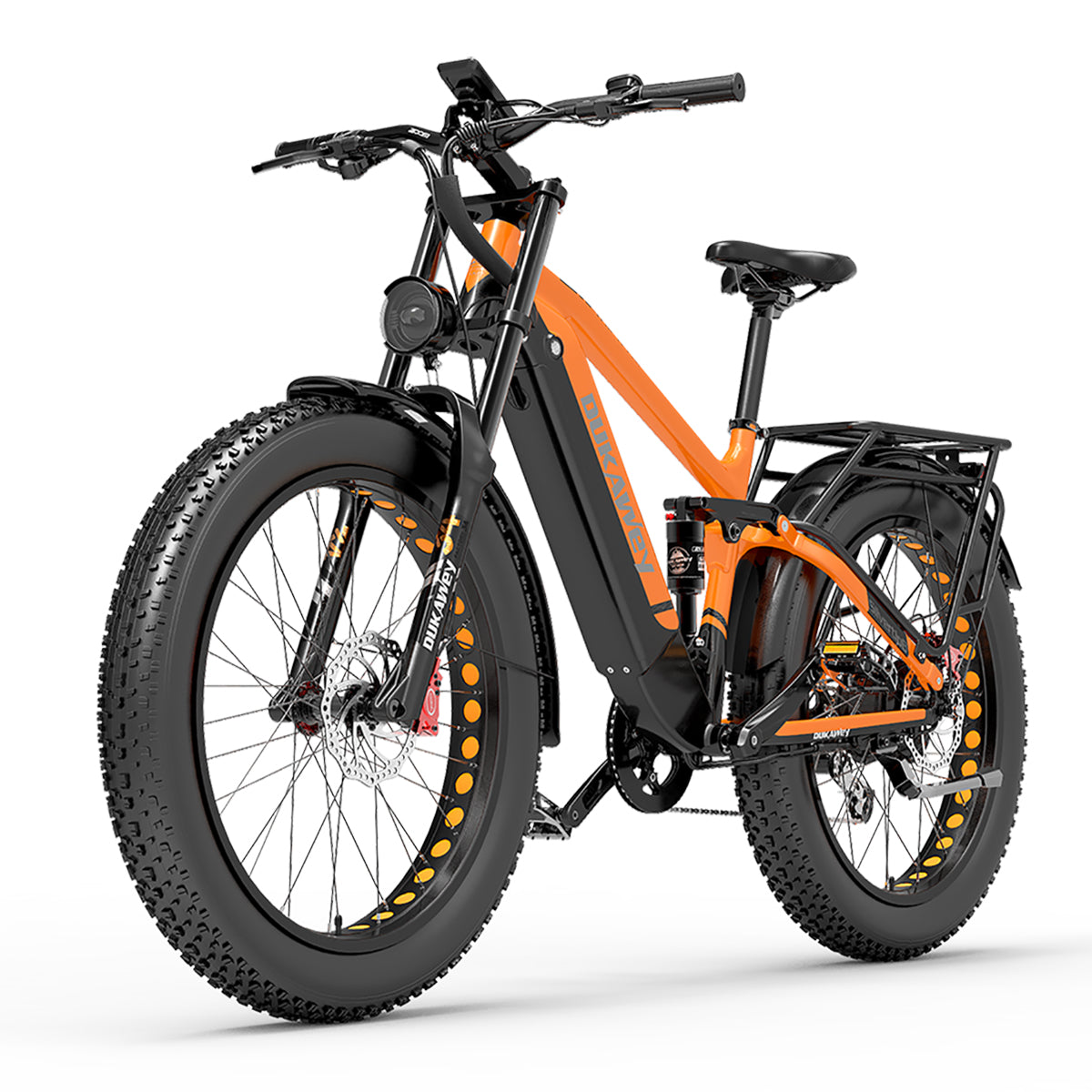 Dukawey Silvertip8 1000W 26” Fat Bike Mountain E-Bike Orange